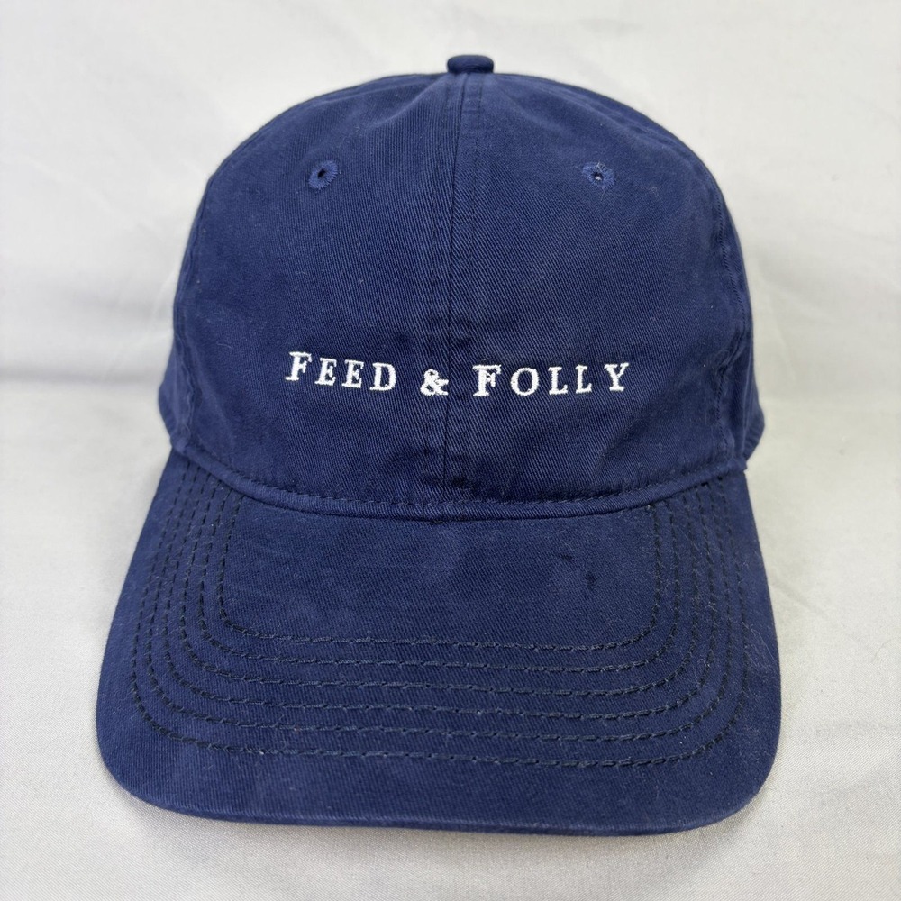 Outdoor Cap Feed & Folly Hat Mens OSFM Navy Blue Leather Strap PWT-100LTH